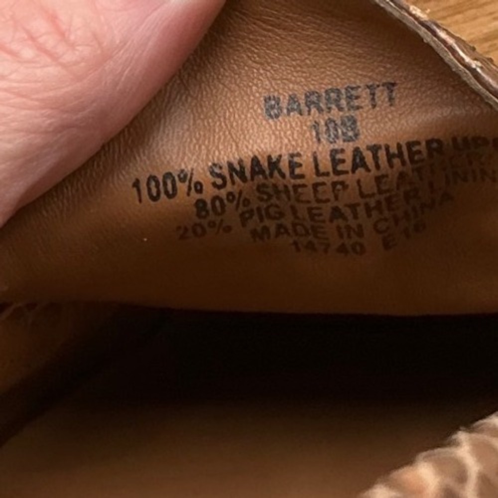 Lauren Ralph Lauren Barrett Snake Leather Penny Loafers Brown Womens Preppy - Picture 7 of 7